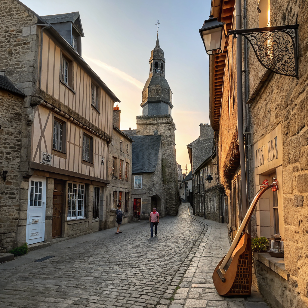 Historic Rue de l Horloge in Dinan
